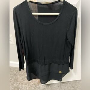 Michael kohl’s layered black shirt